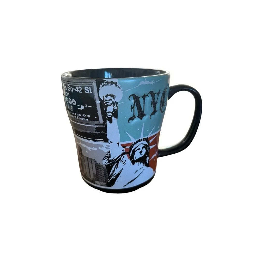 Statue Of Liberty Museum Store 2009 Mug Coffee Black, Copper, Teal VGC